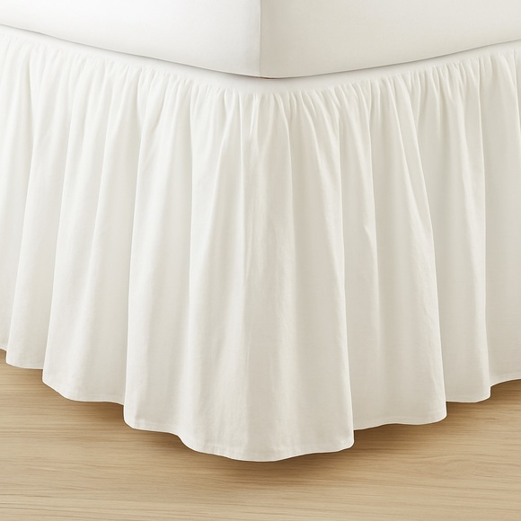 Pottery Barn Kids Organic Cotton White Twin Bed Skirt Dust Ruffle 39x76 - Picture 1 of 5